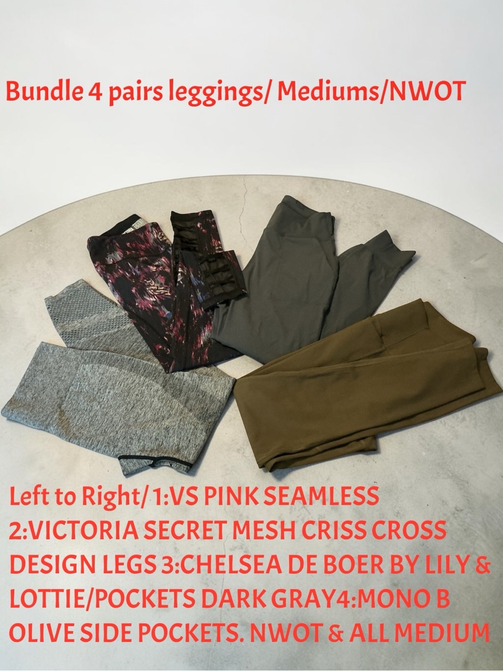 🌺Bundle of 4 Womens Leggings - Gray,Black Multi Color,Heather Gray,Olive